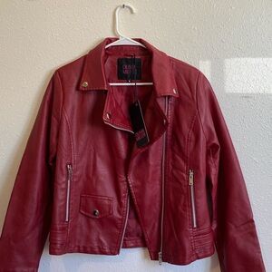 Olivia Miller Women's Bold Red Leather Jacket